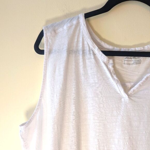 Eddie Bauer Women's Gate Check Sleeveless Split Neck Tunic White 2XL - Picture 4 of 6